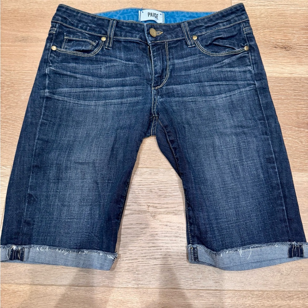 PAIGE Dark Blue Jean Shorts